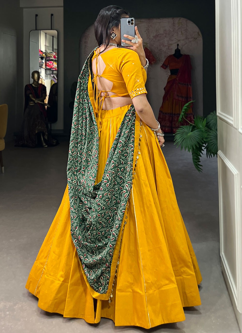 Plain Cotton A - Line Lehenga - L2023