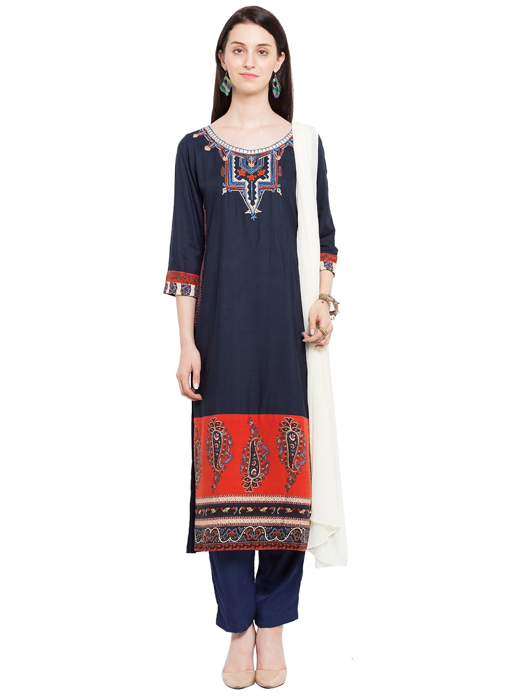 Faux Georgette Palazzo Suit - T306