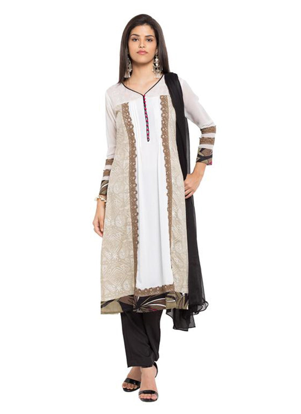 Faux Georgette Churidar Suit - T358