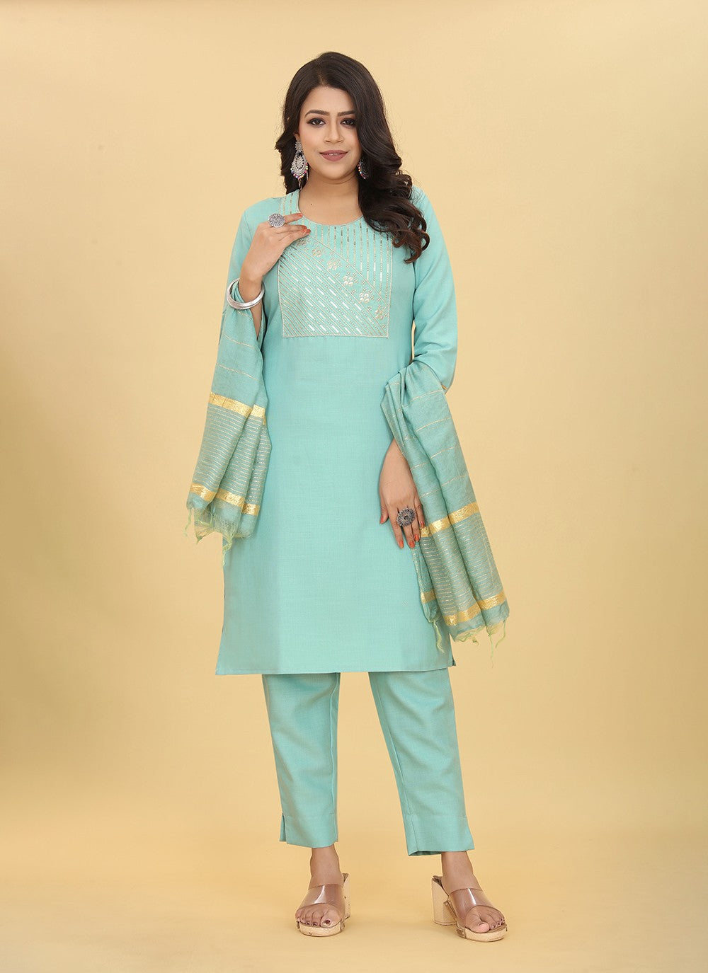 Cotton Pant Style Suit - T2779