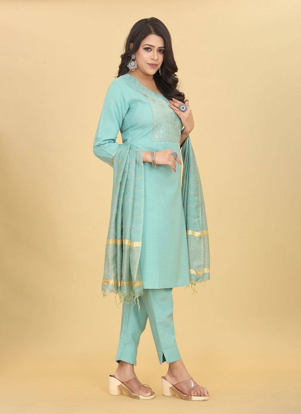 Cotton Pant Style Suit - T2779