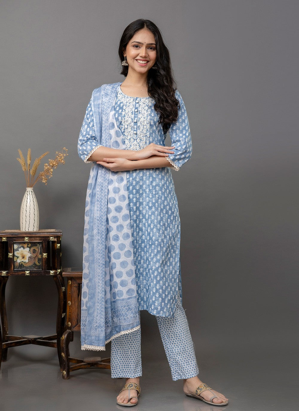 Cotton Pant Style Suit - T2613