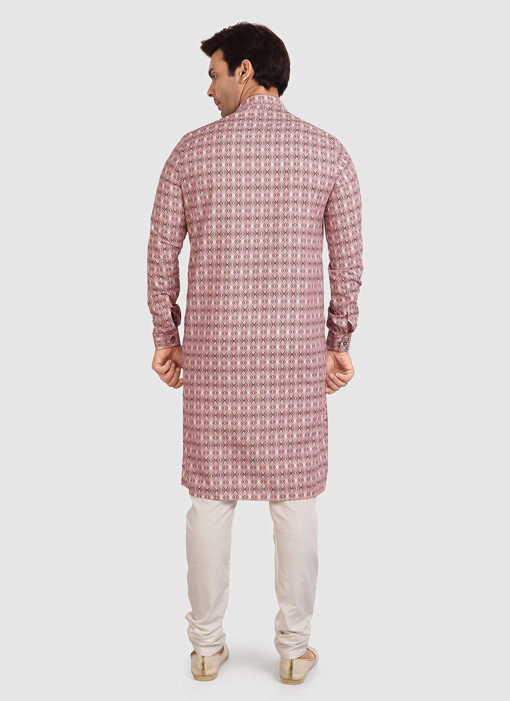 Printed Cotton Pink Kurta Pyjama - M2708