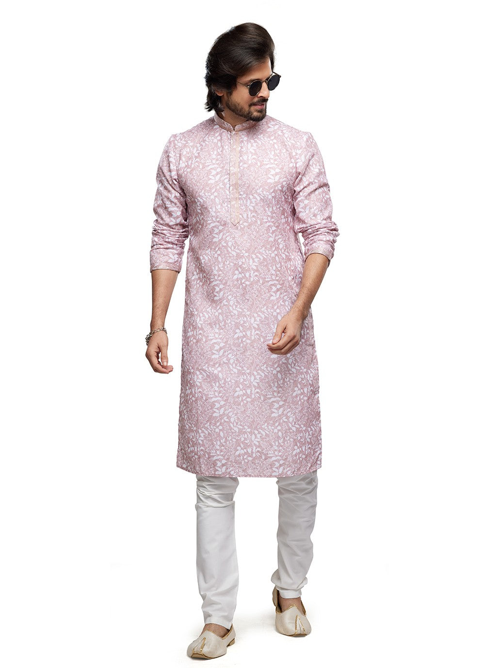 Digital Print Cotton Pink Kurta Pyjama - M6734