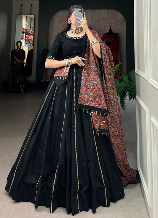 Plain Cotton A - Line Lehenga - L2023