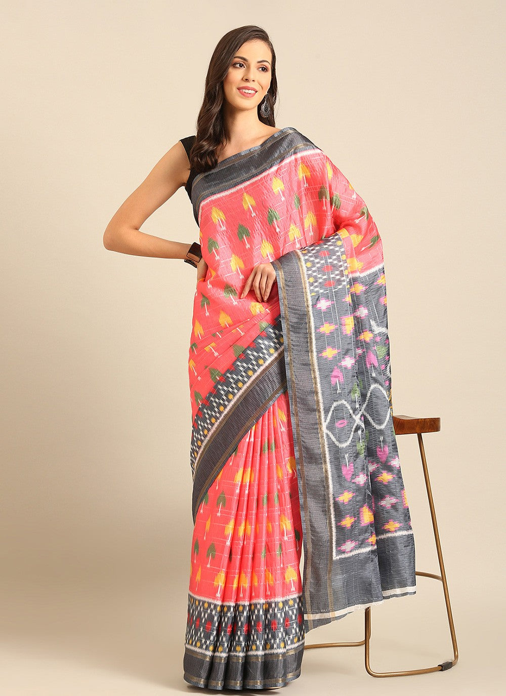 Trendy Printed Cotton Saree - S7968