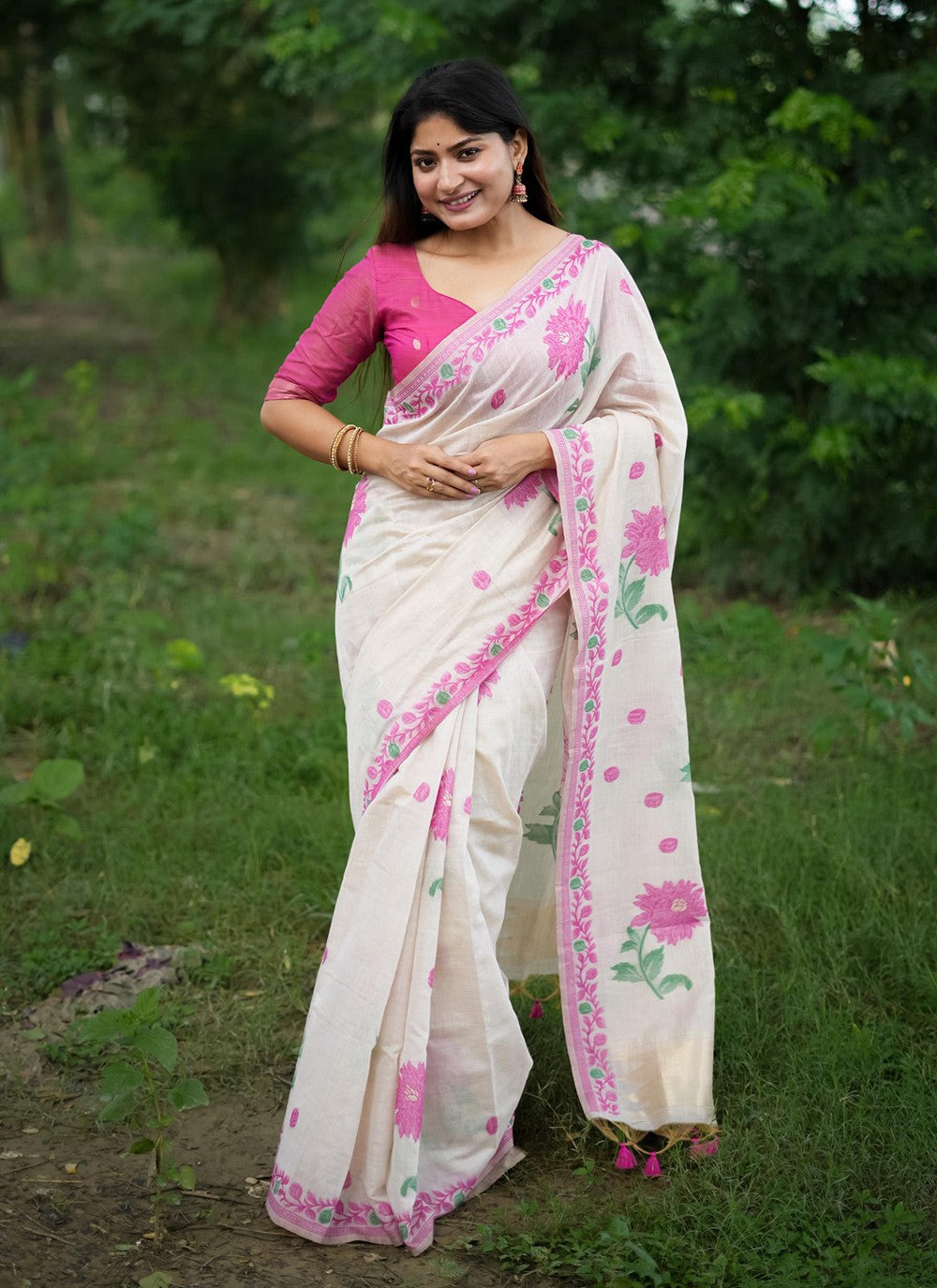 Contemporary Printed Cotton Saree - S8604