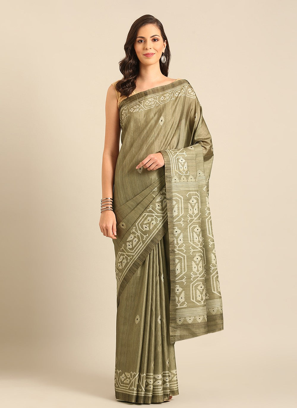 Contemporary Printed Cotton Saree - S8010