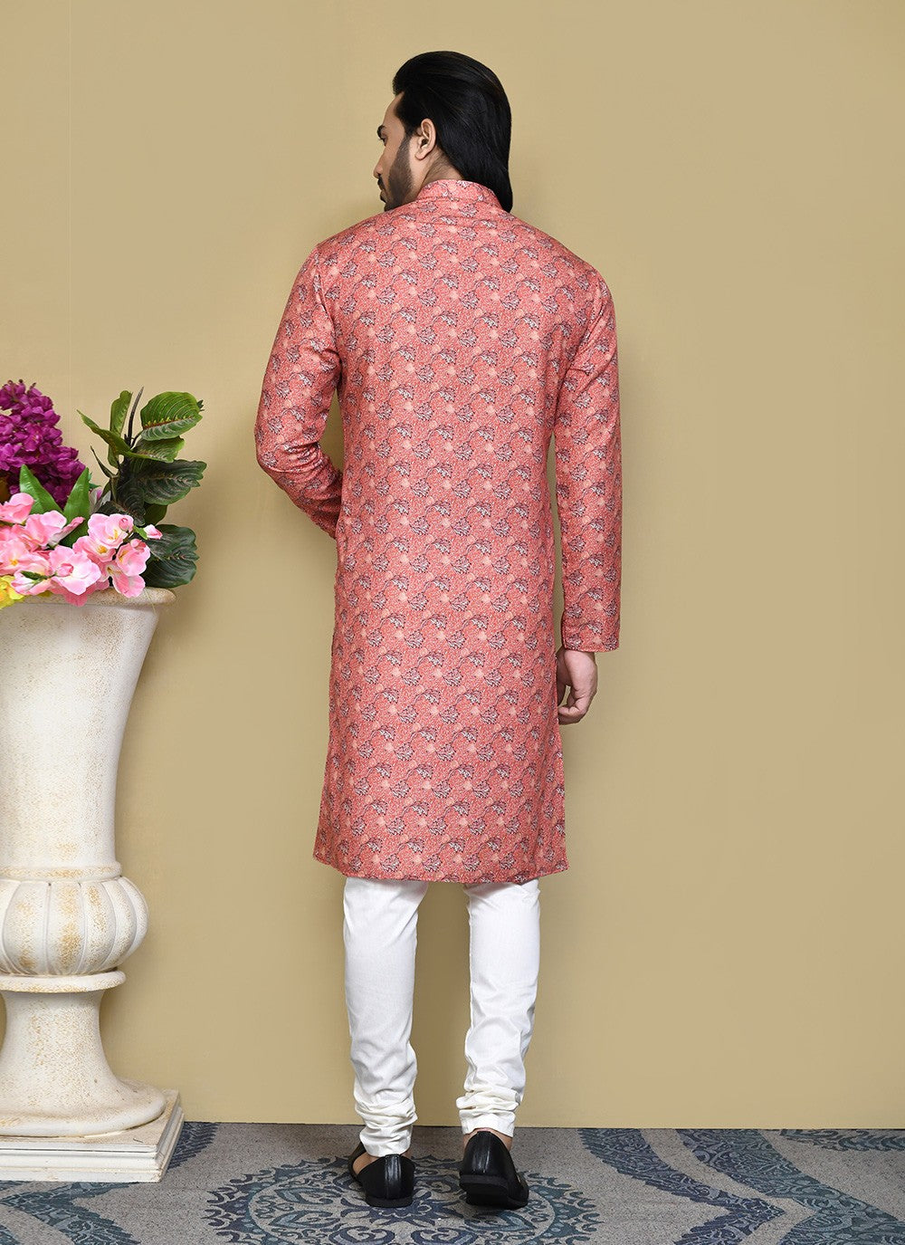 Printed Cotton , Rayon Multi Colour Kurta Pyjama - M7808