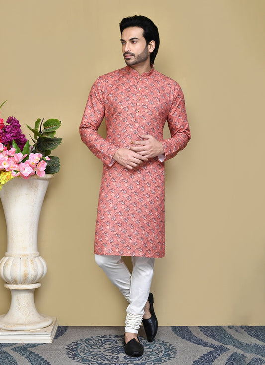 Printed Cotton , Rayon Multi Colour Kurta Pyjama - M7808