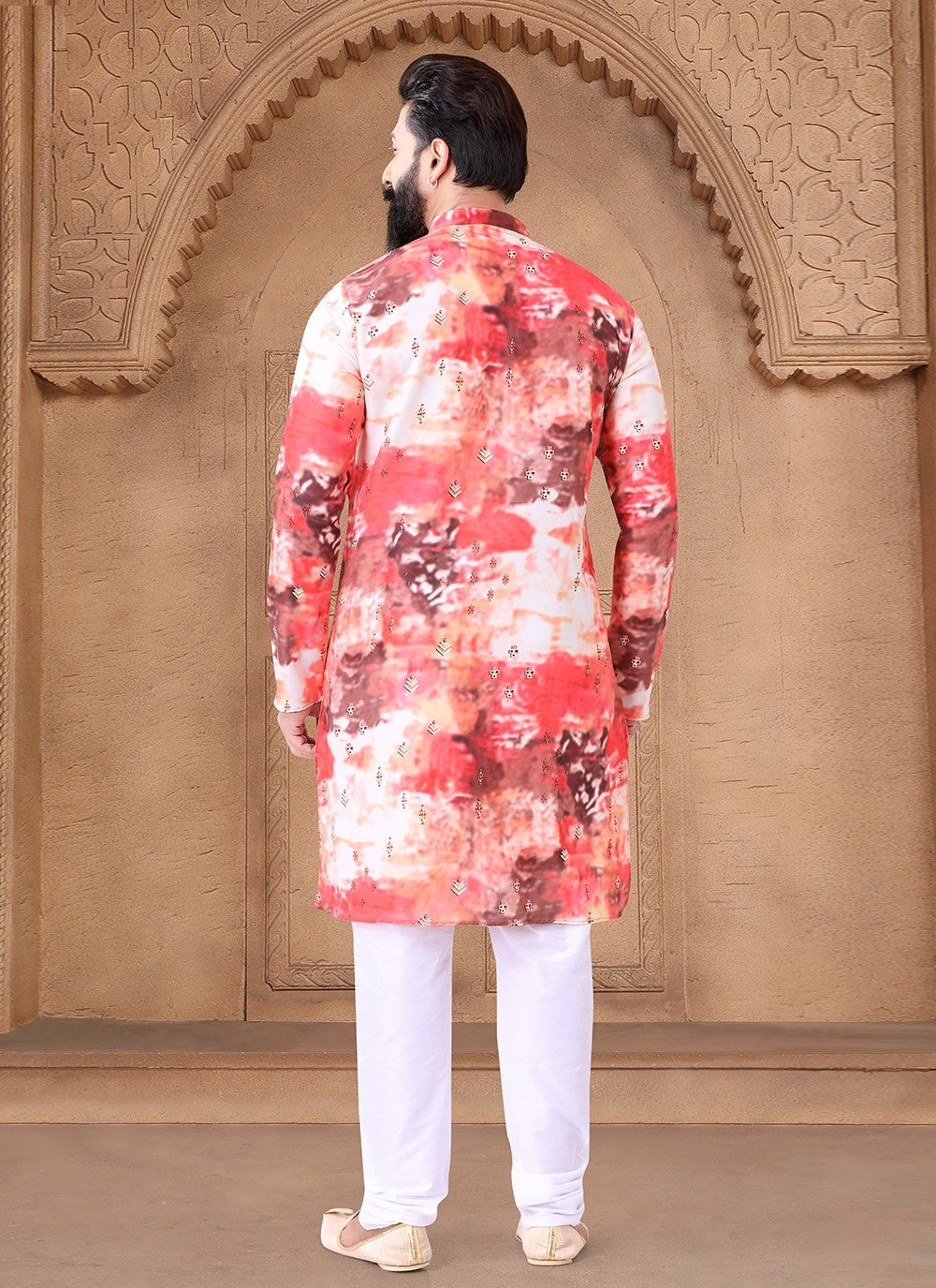 Printed Cotton Multi Colour Kurta Pyjama - M7616