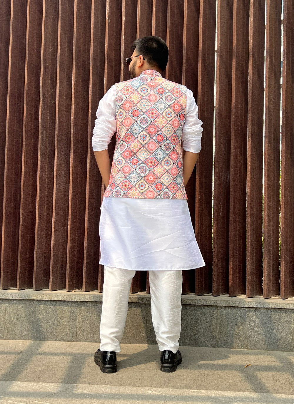 Printed Cotton Multi Colour Nehru Jackets - M5142