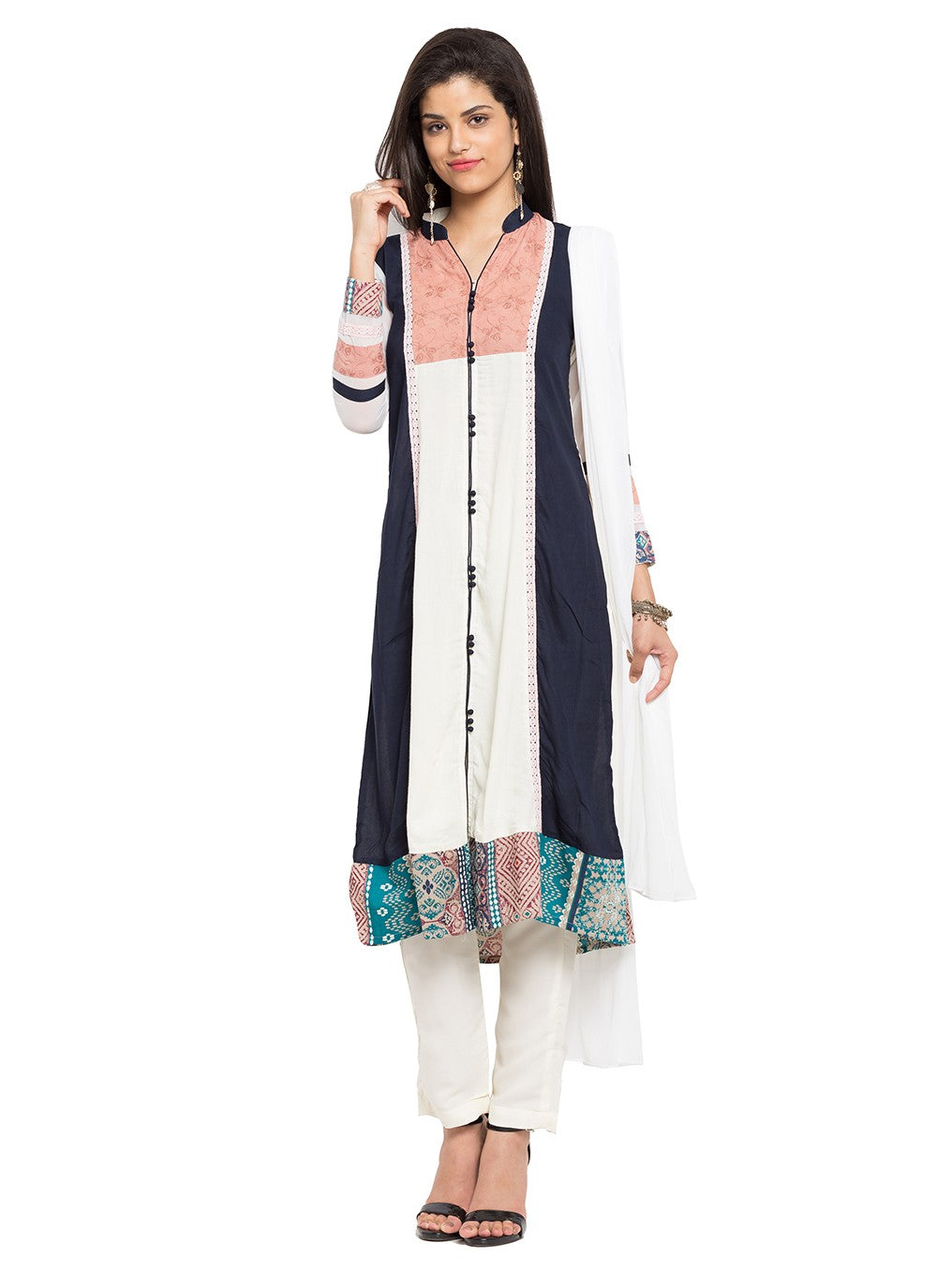 Faux Georgette Churidar Suit - T358