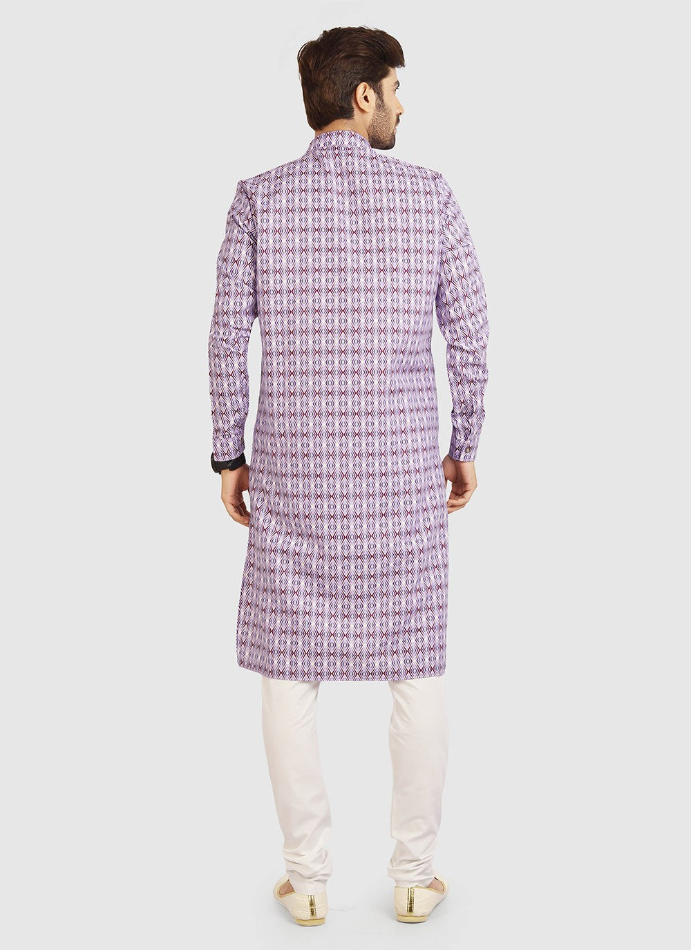 Printed Cotton Purple Kurta Pyjama - M2707