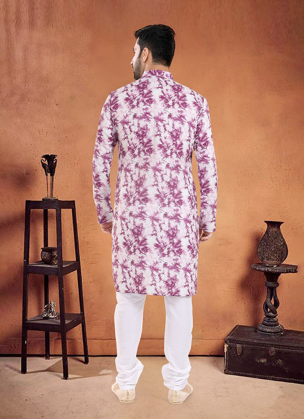 Printed Cotton Purple Kurta Pyjama - M8090