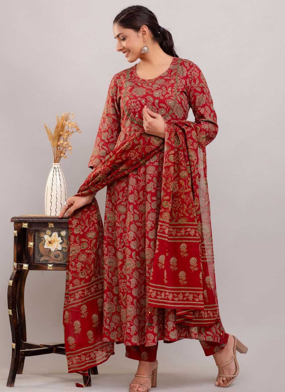 Cotton , Rayon Anarkali - T1868