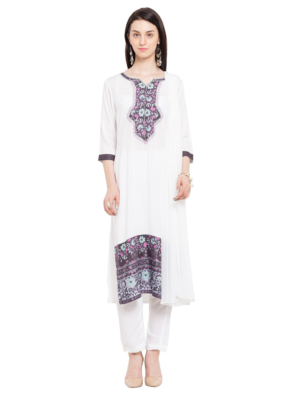 Faux Georgette Palazzo Suit - T306