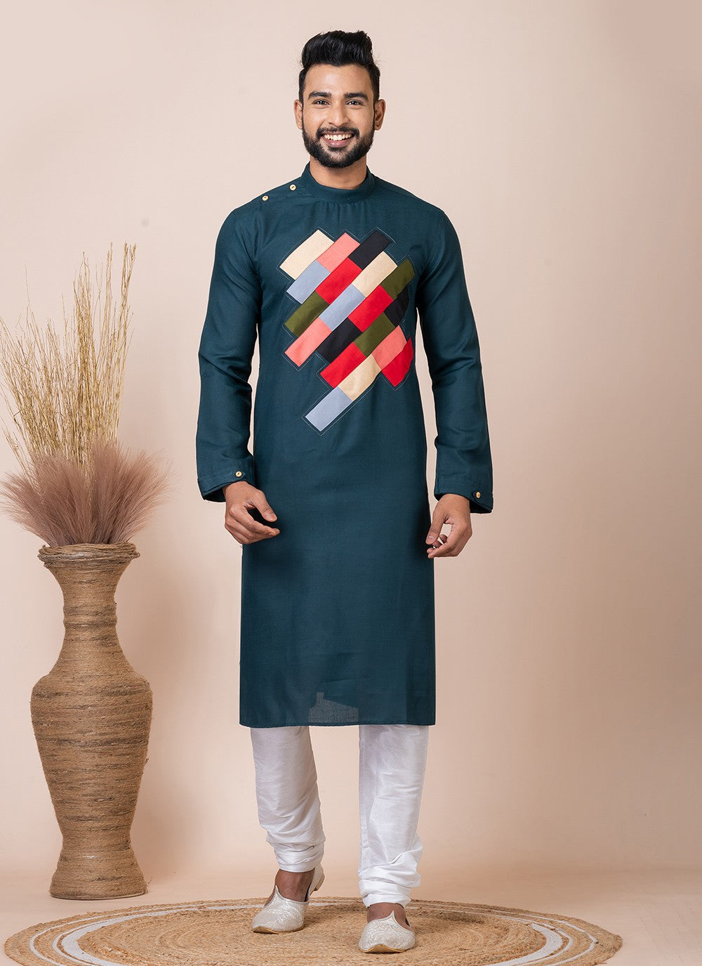 Printed Cotton Rama Kurta Pyjama - M8562