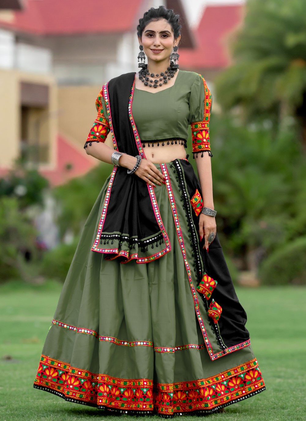 Lace Cotton Readymade Lehenga Choli - L2477