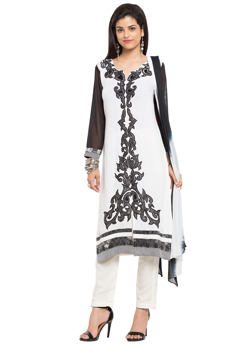 Faux Georgette Churidar Suit - T358