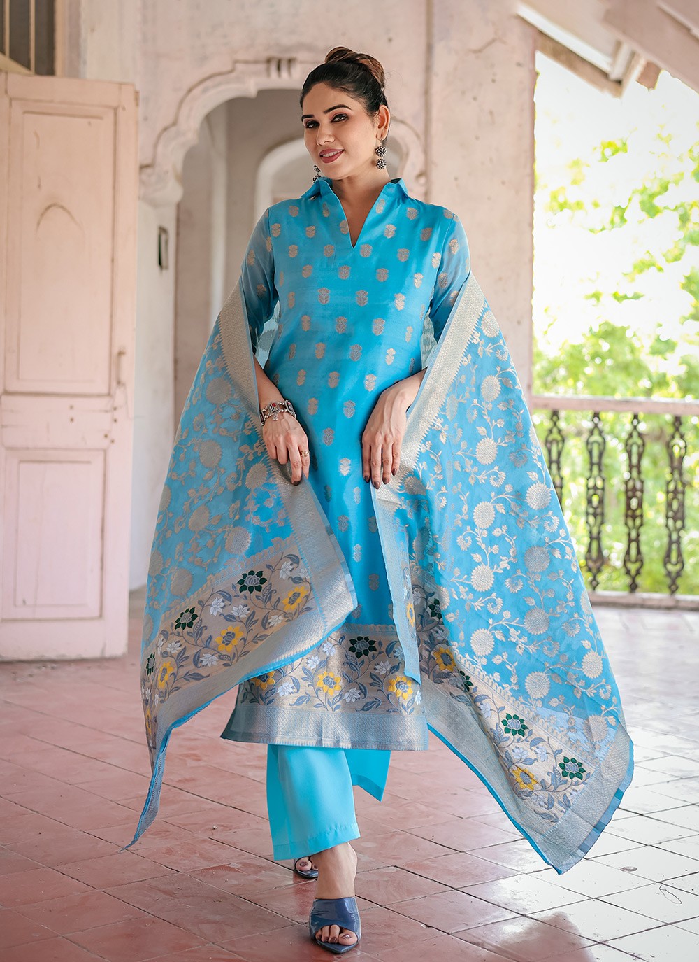 Chanderi , Cotton Salwar Suit - T3067