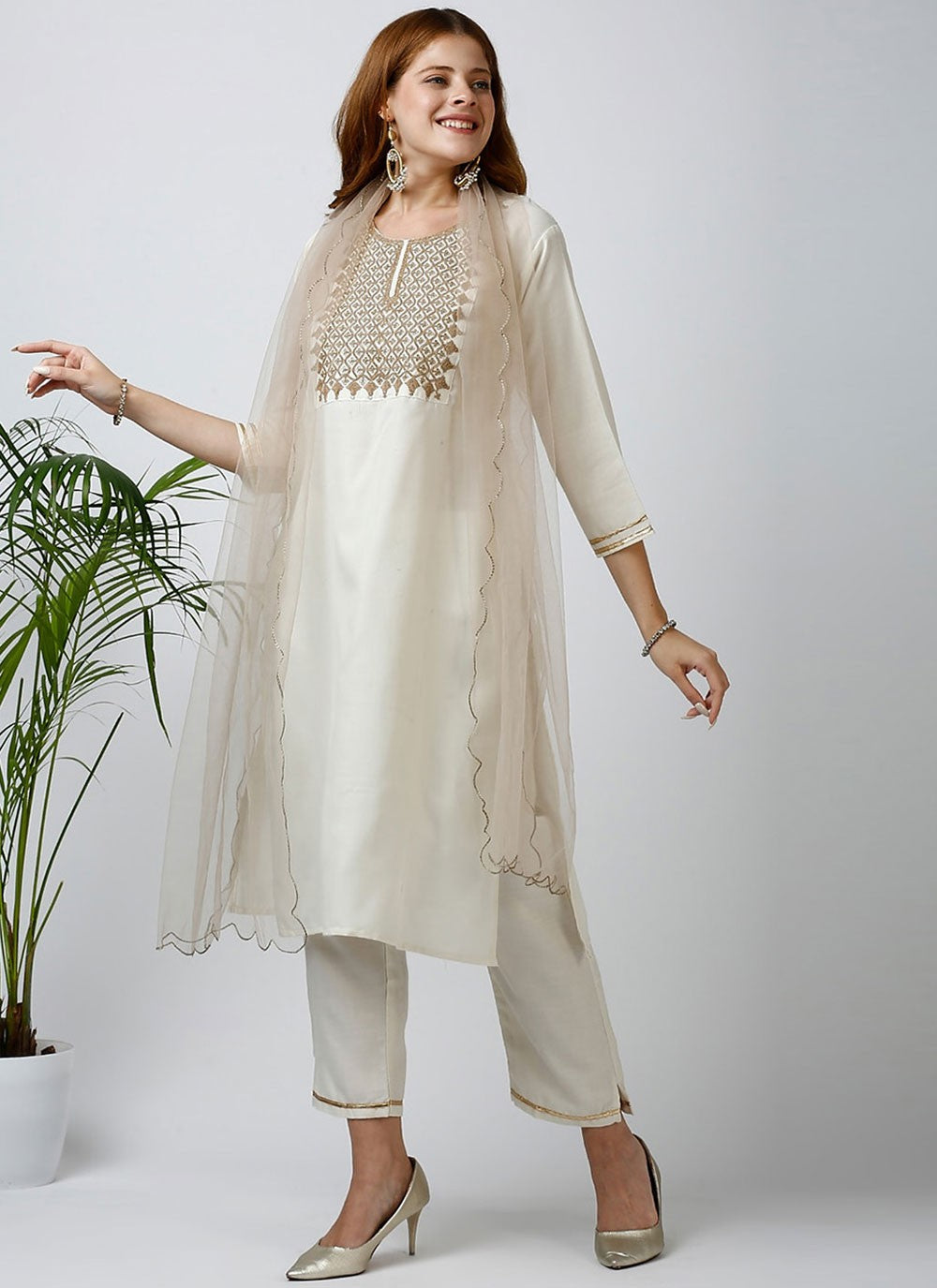 Embroidered Cotton Salwar Suit - T4619