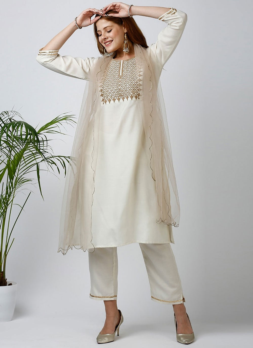 Embroidered Cotton Salwar Suit - T4619