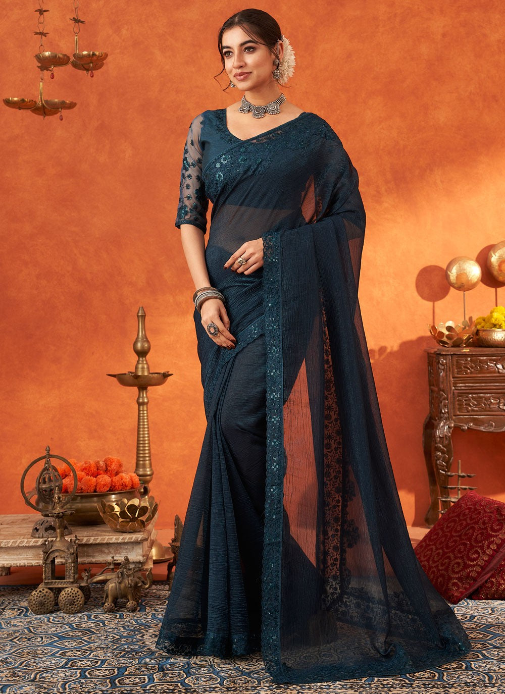 Classic Border Work Cotton Silk Saree - S8796