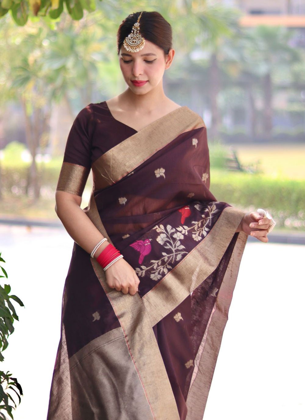 Trendy Woven Cotton Silk Saree - S4316