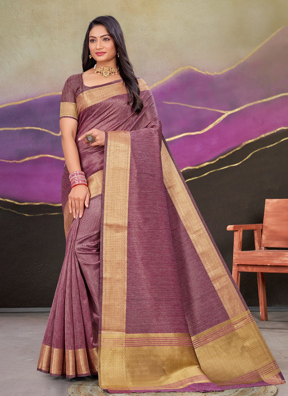 Trendy Woven Cotton Silk Saree - S8675