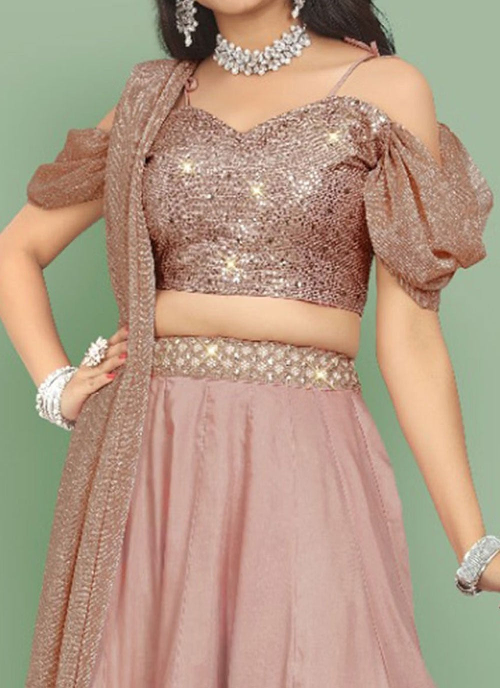 Embroidered Georgette A - Line Lehenga - L2521