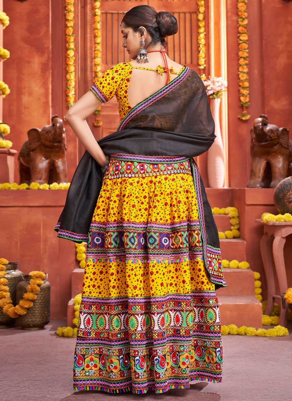 Embroidered Cotton Silk A - Line Lehenga - L0593