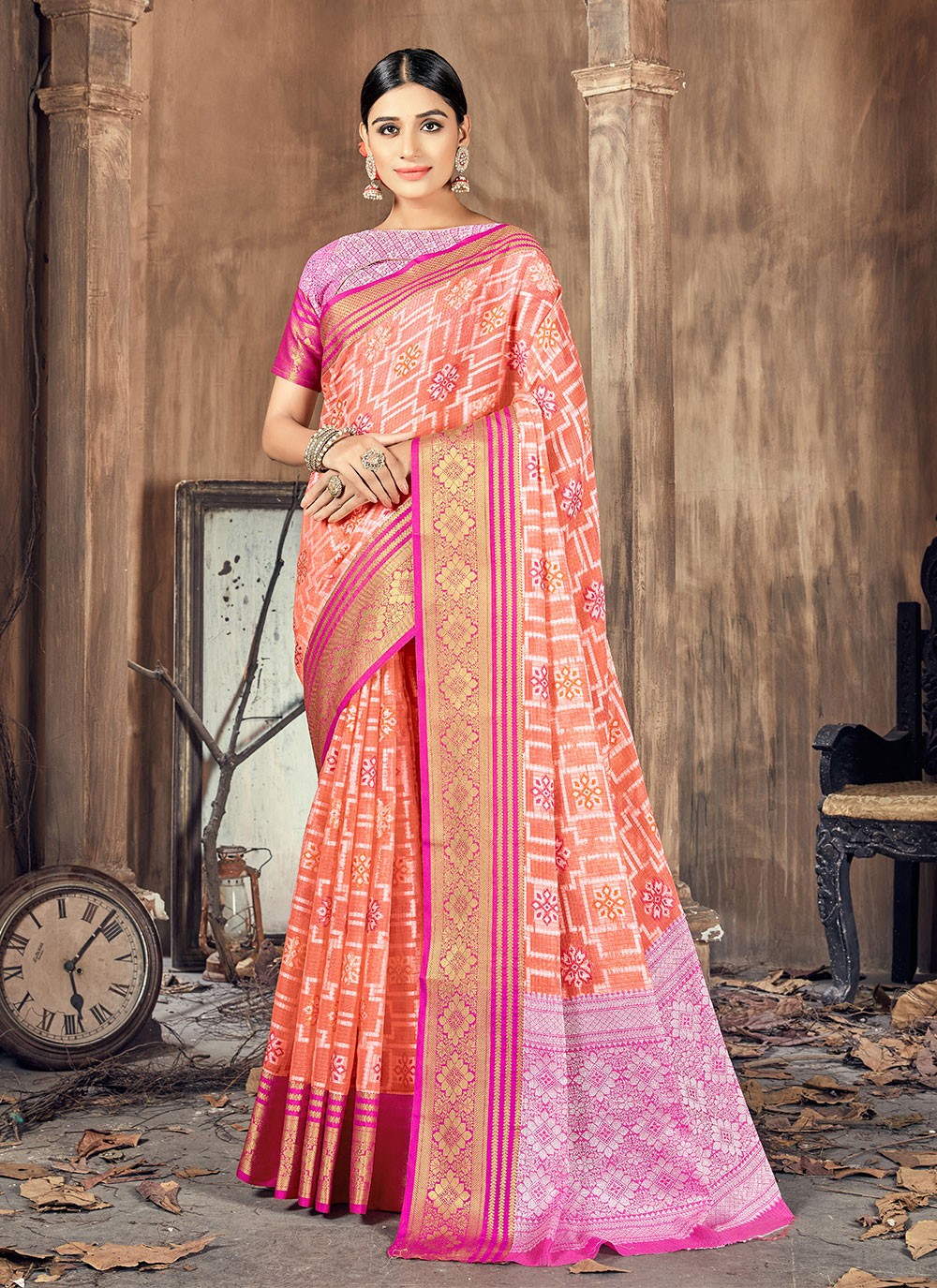 Traditional Woven Cotton Silk Saree - S1079