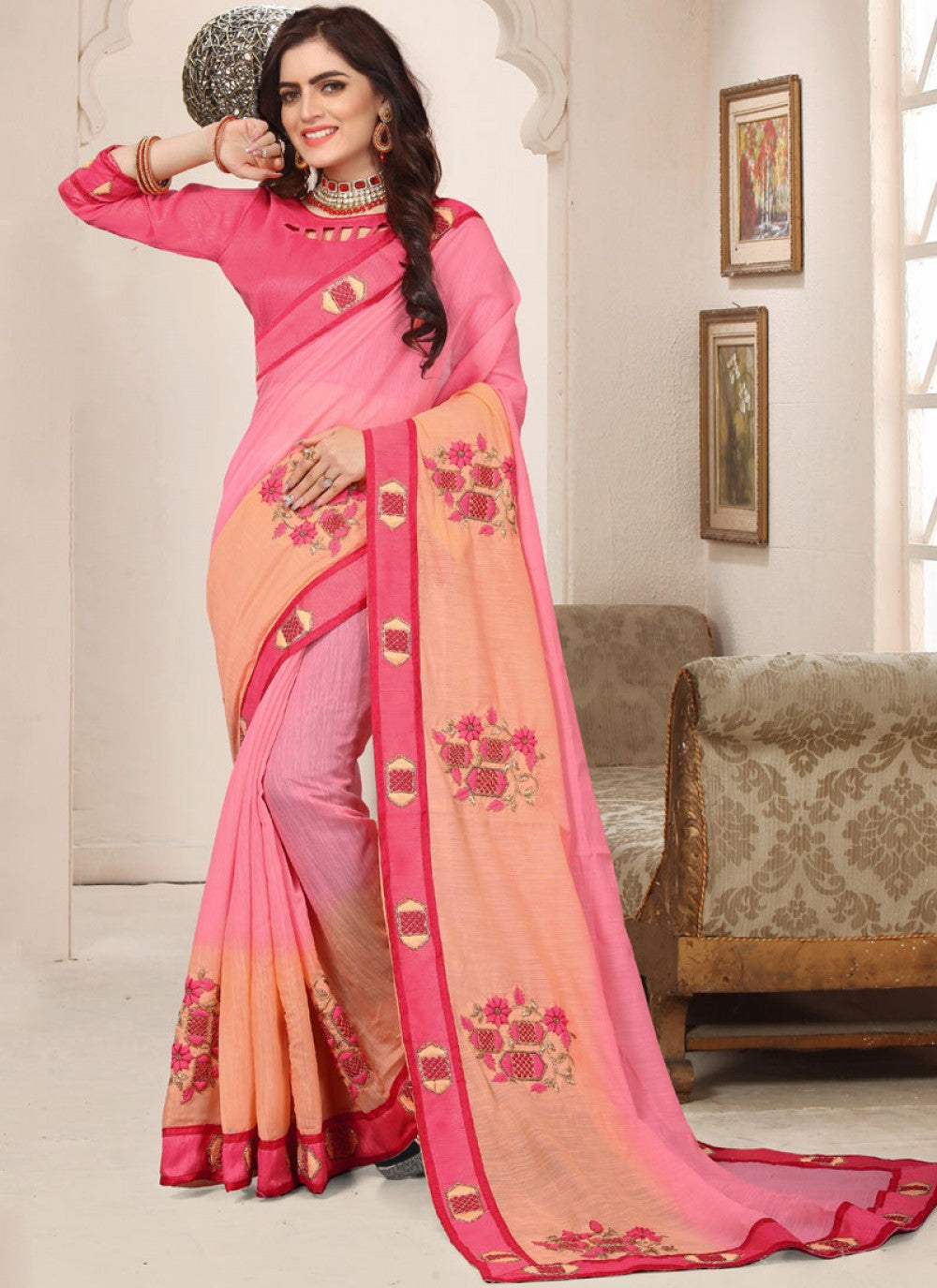 Trendy Resham Cotton Silk Saree - S0086