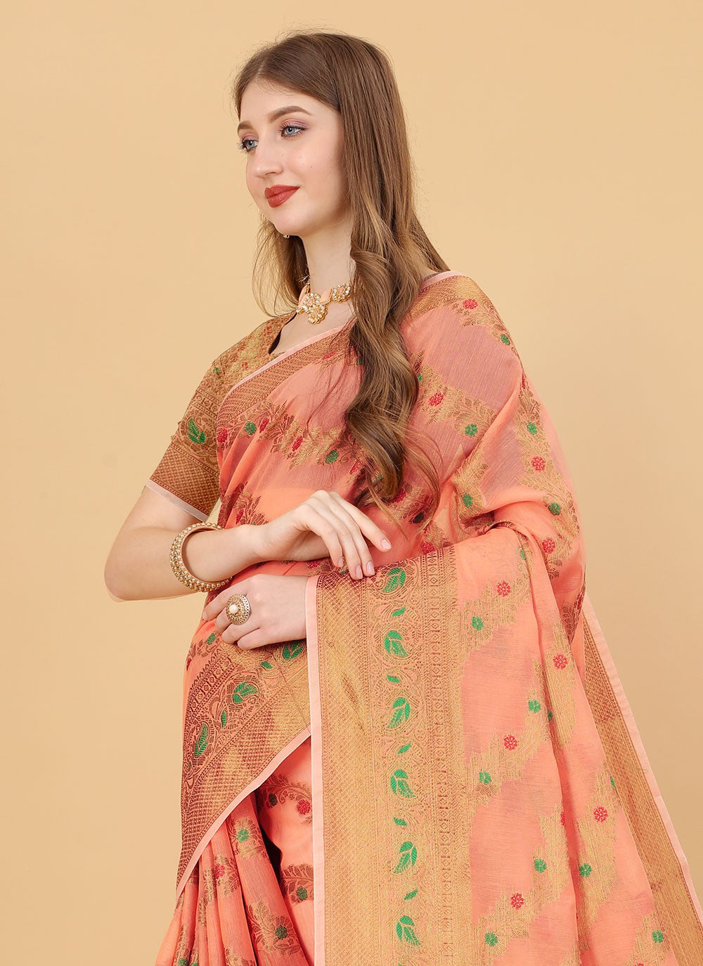 Classic Border Work Cotton Silk Saree - S1491