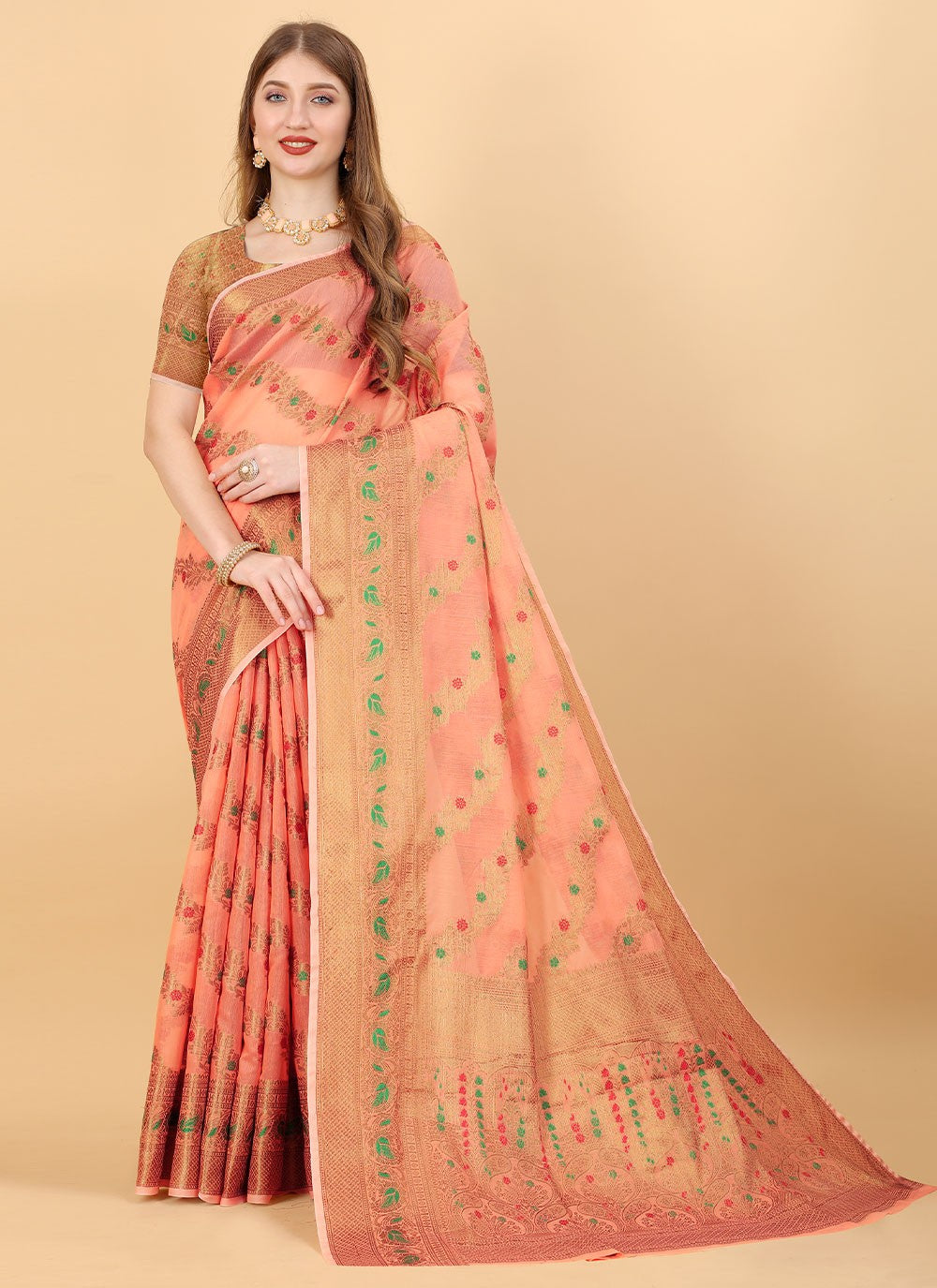 Classic Border Work Cotton Silk Saree - S1491