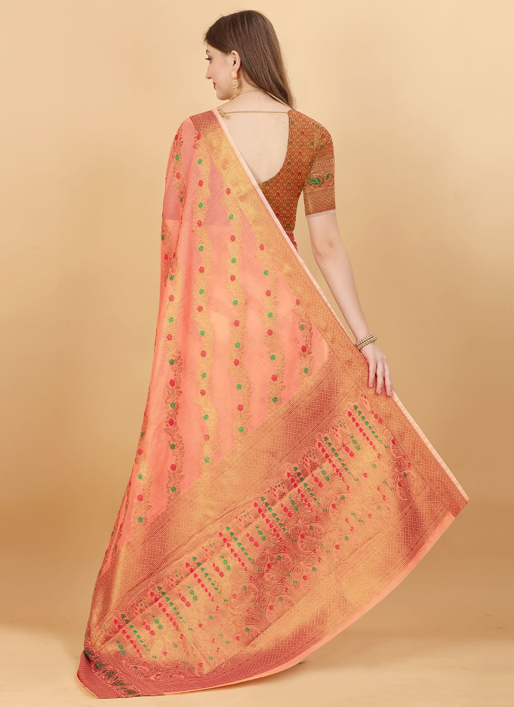 Classic Border Work Cotton Silk Saree - S1491