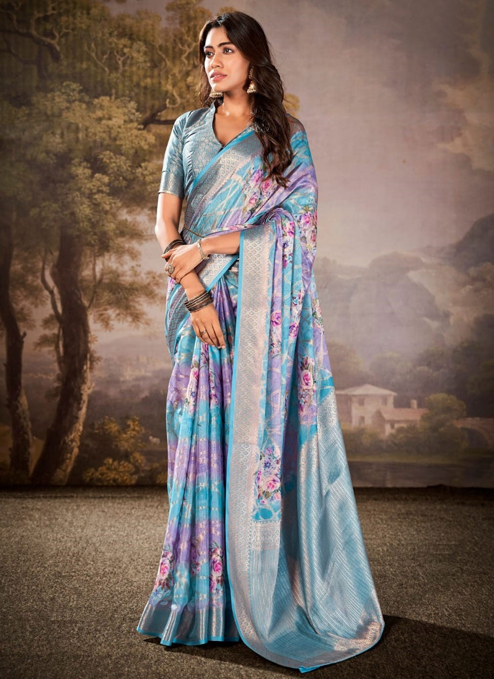 Classic Printed Cotton Silk Saree - S9313