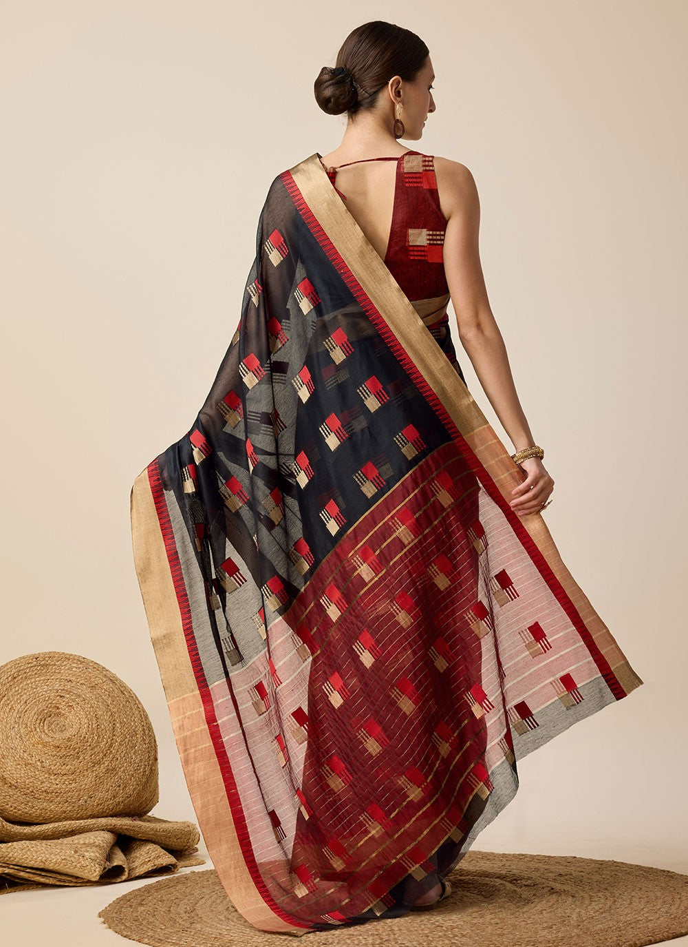 Classic Weaving Zari Cotton Silk Saree - S6999