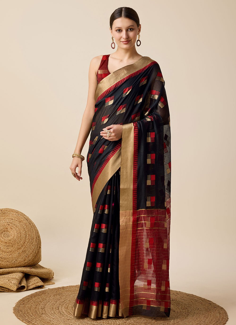 Classic Weaving Zari Cotton Silk Saree - S6999