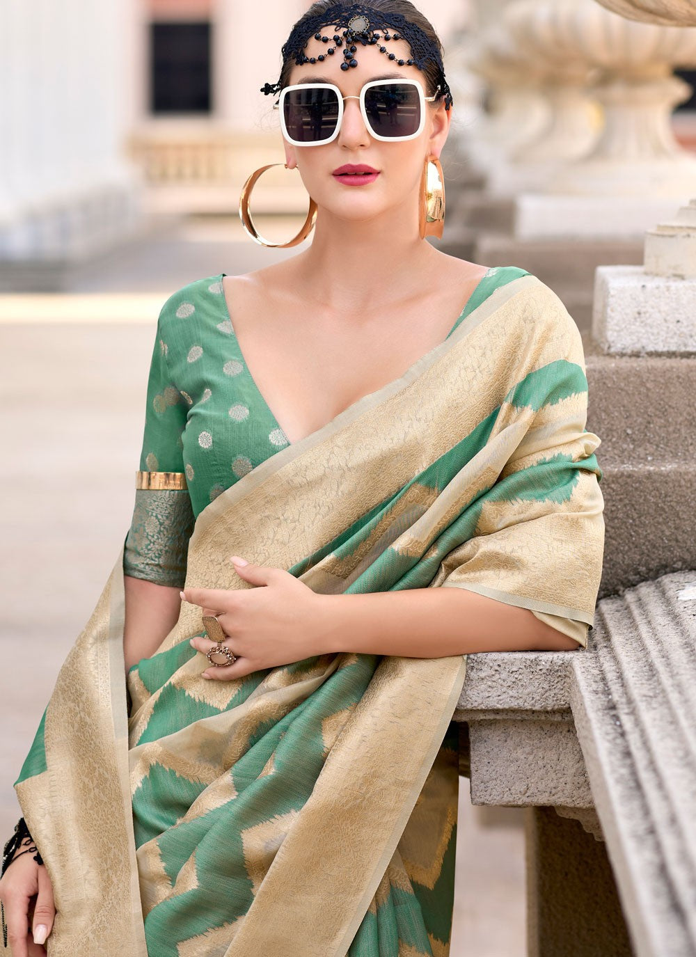 Classic Weaving Zari Cotton Silk Saree - S9479