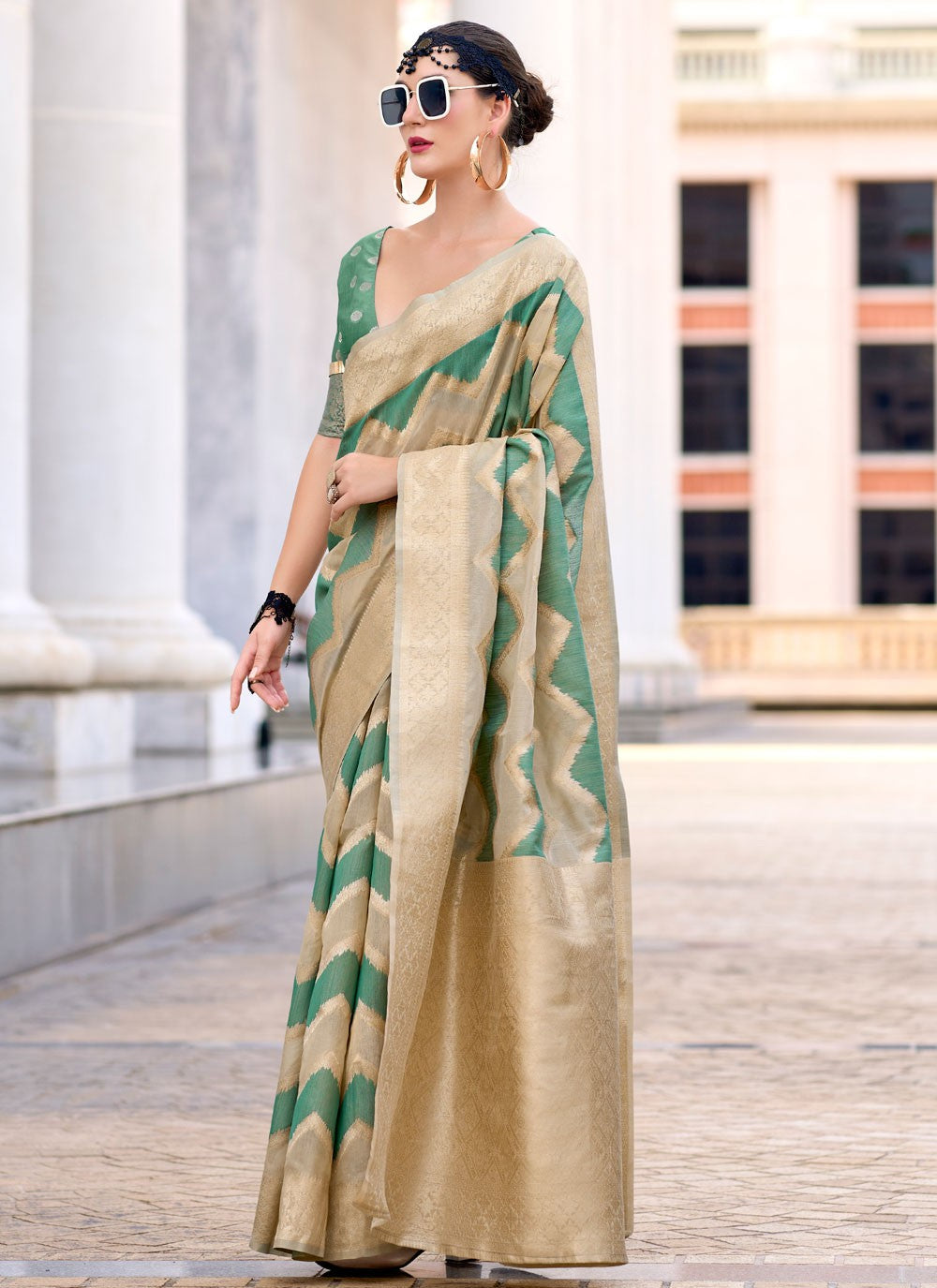 Classic Weaving Zari Cotton Silk Saree - S9479