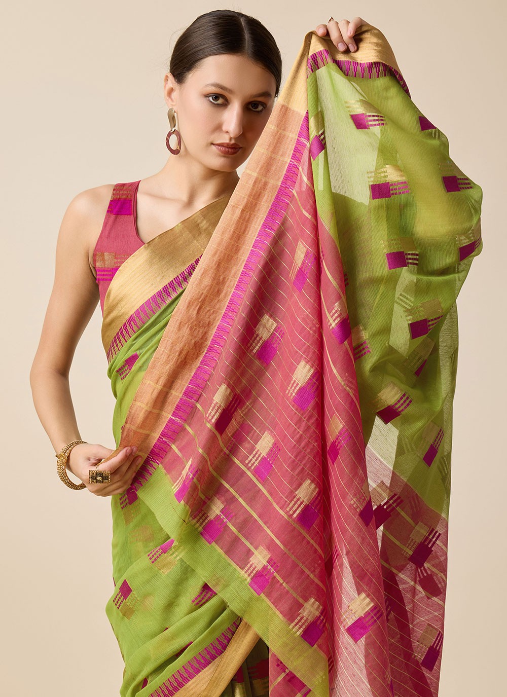 Classic Weaving Zari Cotton Silk Saree - S6999