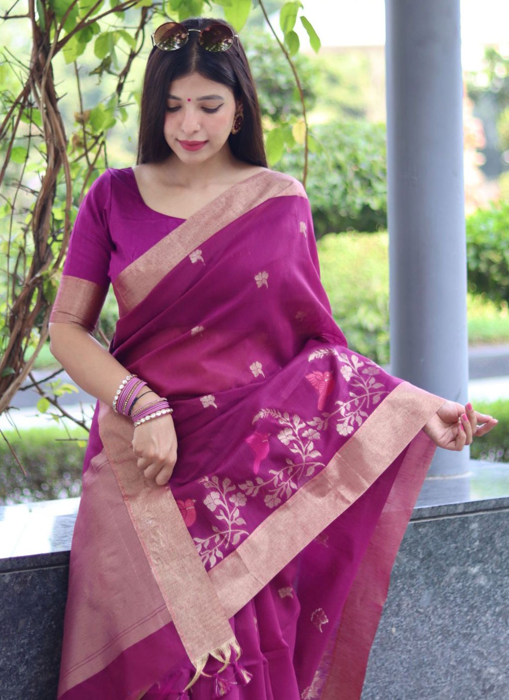 Trendy Woven Cotton Silk Saree - S4316