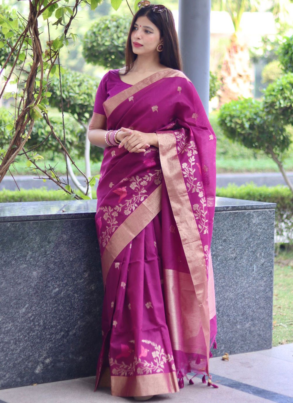 Trendy Woven Cotton Silk Saree - S4316