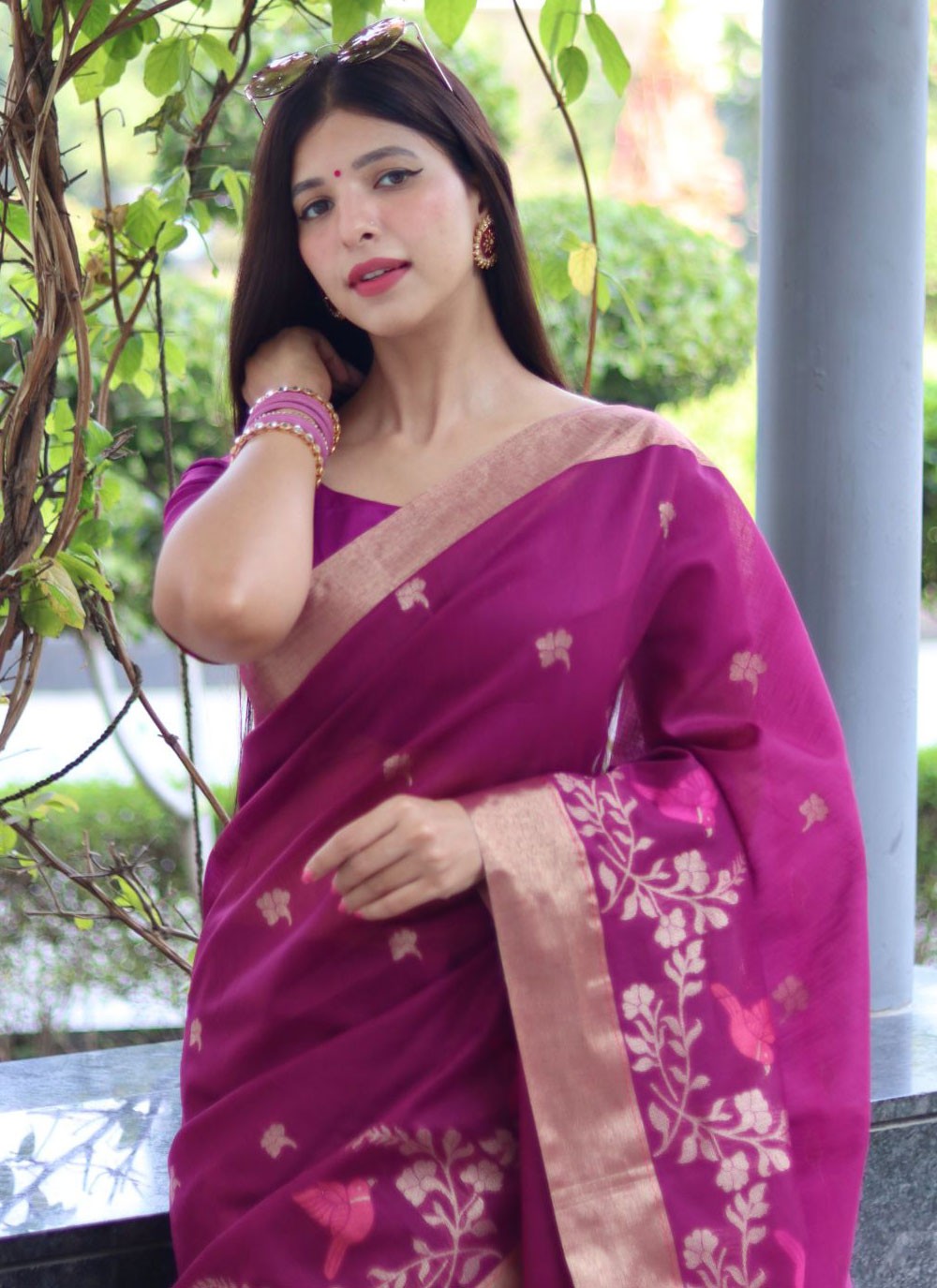 Trendy Woven Cotton Silk Saree - S4316