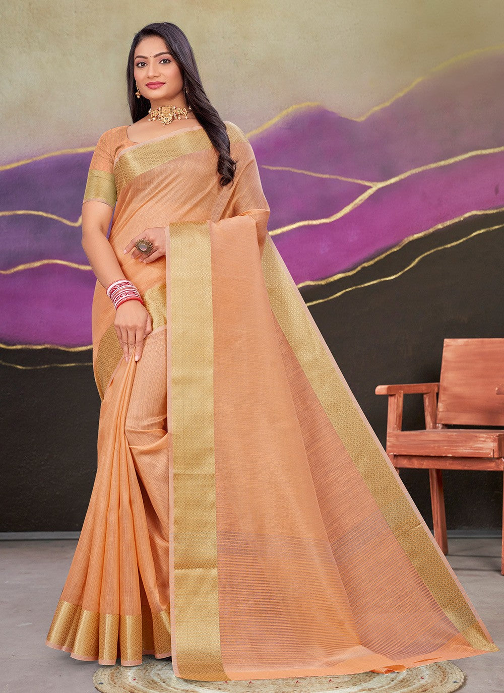 Trendy Woven Cotton Silk Saree - S8675