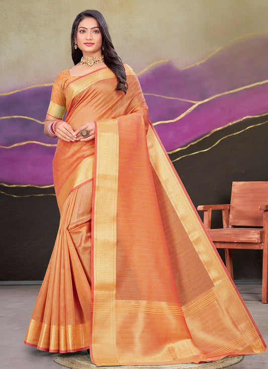 Trendy Woven Cotton Silk Saree - S8675