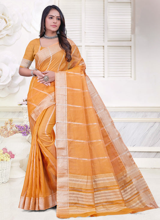 Classic Weaving Zari Cotton Silk Saree - S8687