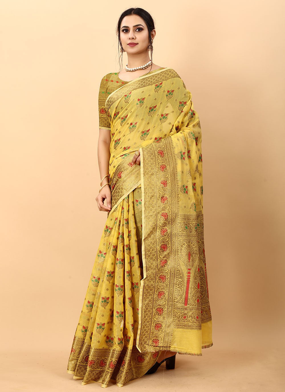 Classic Weaving Zari Cotton Silk Saree - S1597